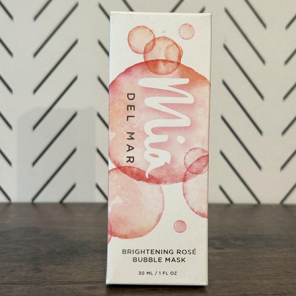 NEW Mia del Mar Brightening Champagne Rosé Bubble Face Mask Evens Skin Sealed